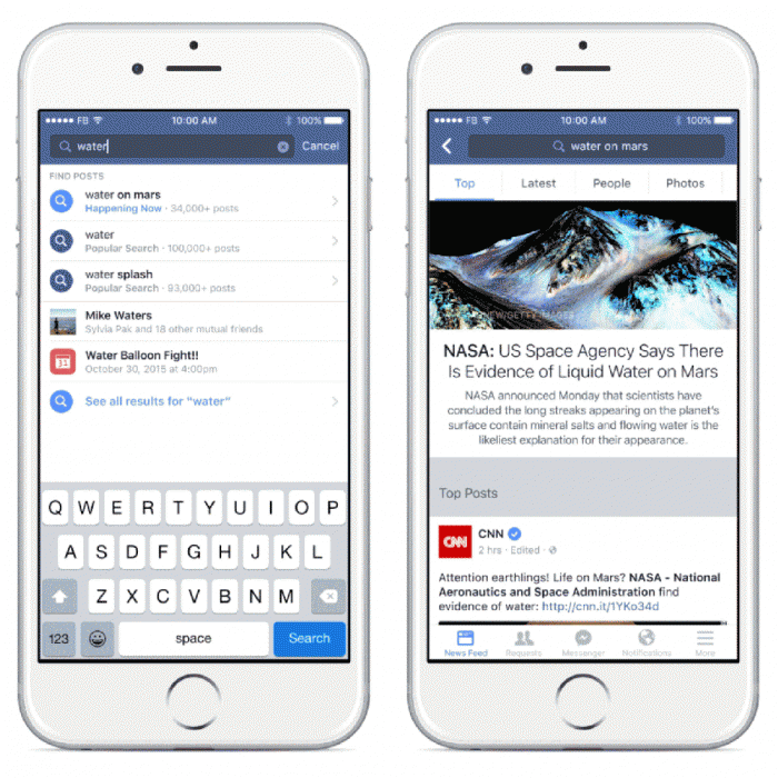 Facebookが検索機能を強化!「Facebook Search」の導入が始まった。