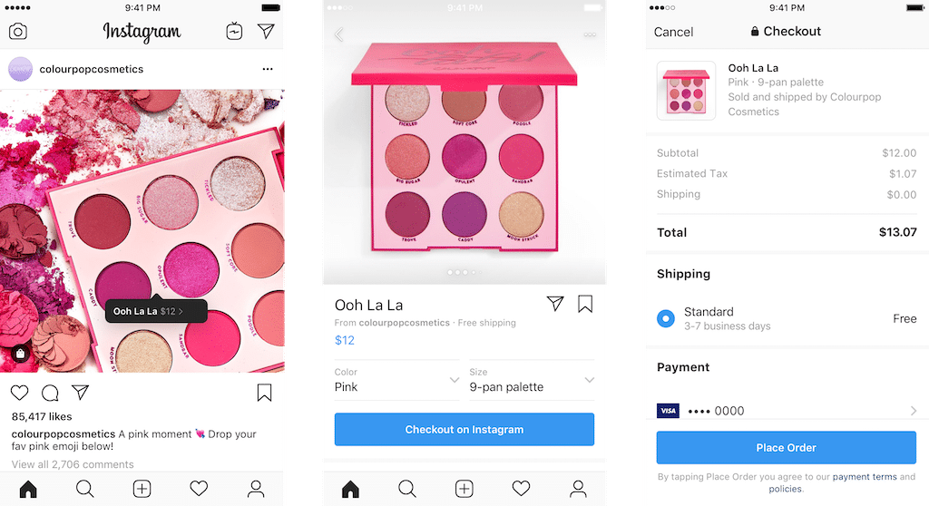 Instagramだけで商品が買える「チェックアウト」機能