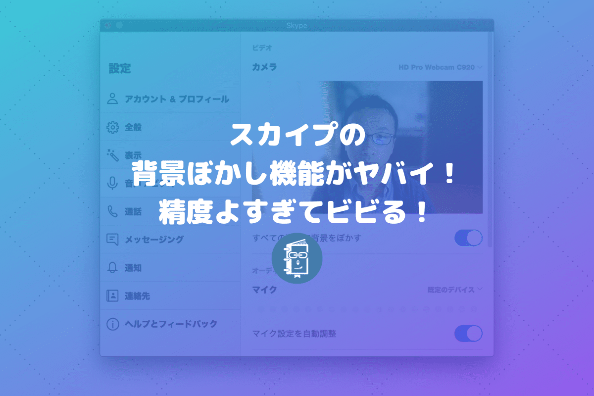 Skypeのビデオ通話で背景をぼかす機能が凄かった 精度よすぎ Webマスターの手帳
