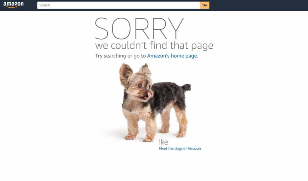 米Amazonの404ページ