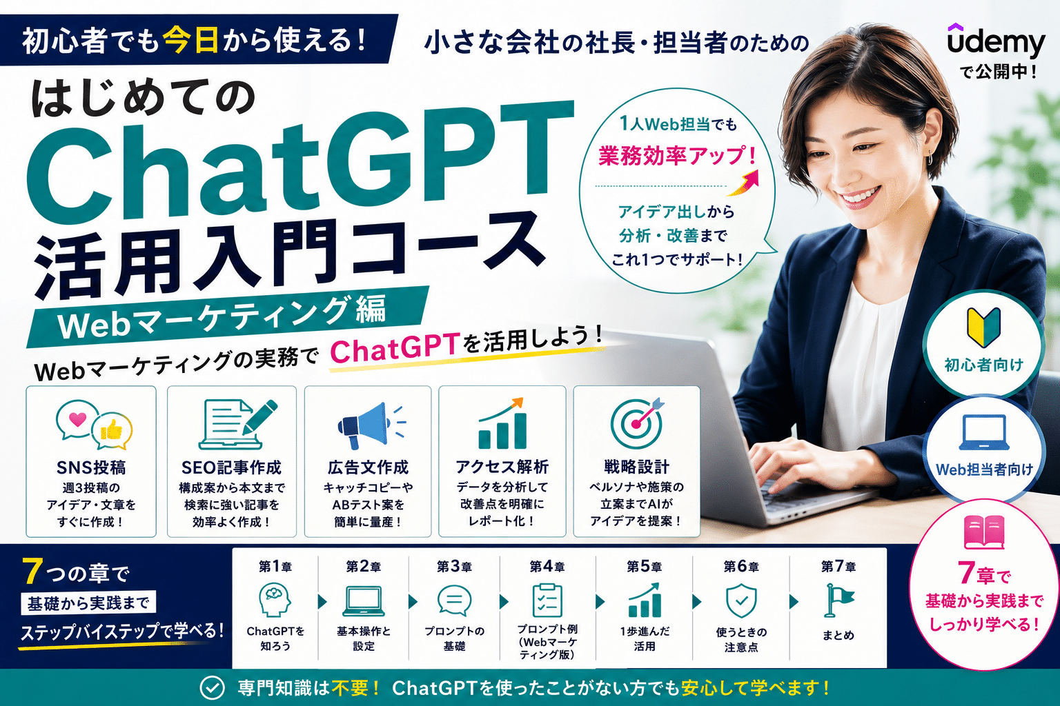 はじめてのChatGPT × Webマーケティング｜Web担当者向け 集客・SNS・SEO実践講座